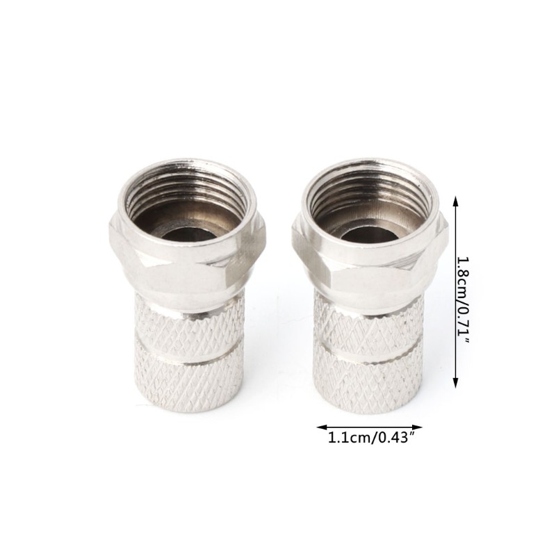 WER 10Pcs F type Satellite Plug for Coaxial Cable RG6 Satellite TV Antenna Connector