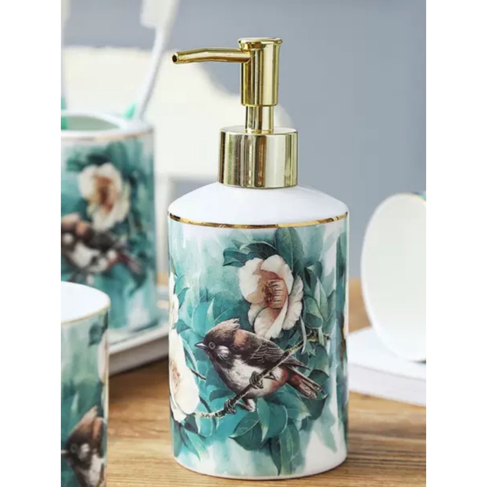 [ Có sỉ ] Bộ nhà tắm hoa xanh cao cấp