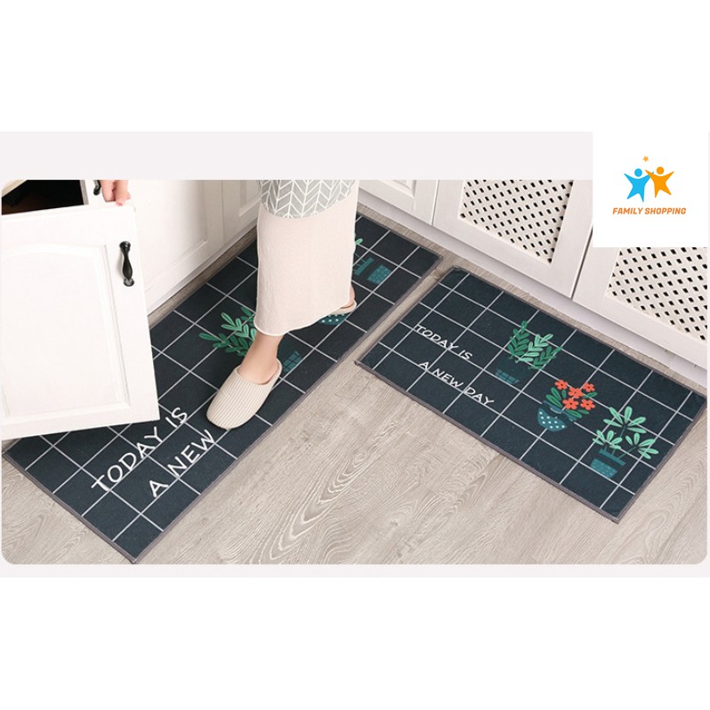 [Xả Kho] Combo 2 thảm trải sàn thảm nhà bếp chống trơn chống trượt 40x60cm + 40x120cm