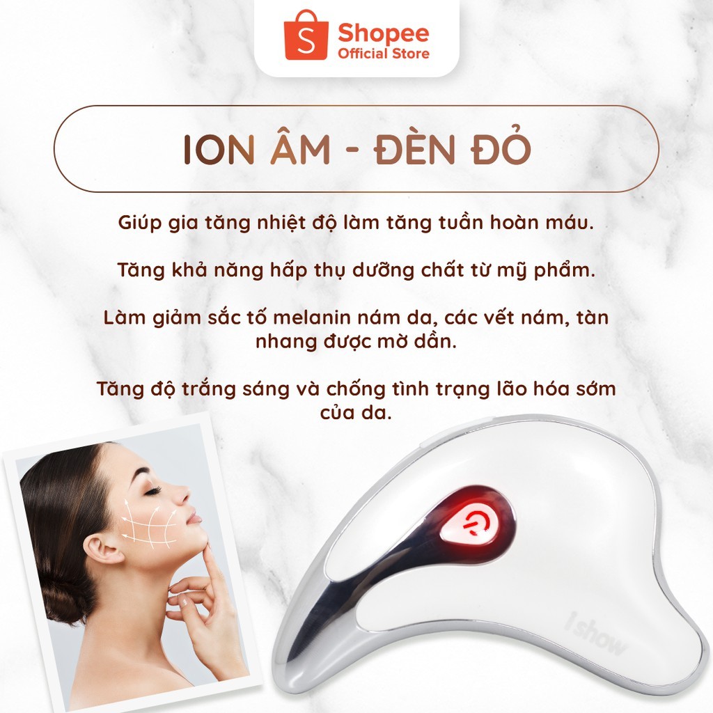 Máy Massage Nâng Cơ Mặt ISHOW Làm Từ Hợp Kim Cao Cấp Đánh Bay Chảy Xệ Giúp Thon Gọn Giảm Mờ Thâm Nám [ TẶNG 1 ĐỒNG HỒ ]