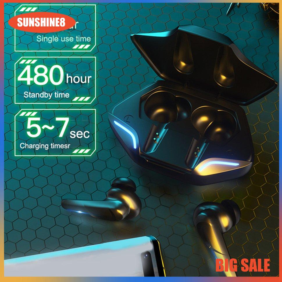 【SUN】Wireless Earbuds Gaming Headphones Stereo Sports Waterproof Earbuds With Mic