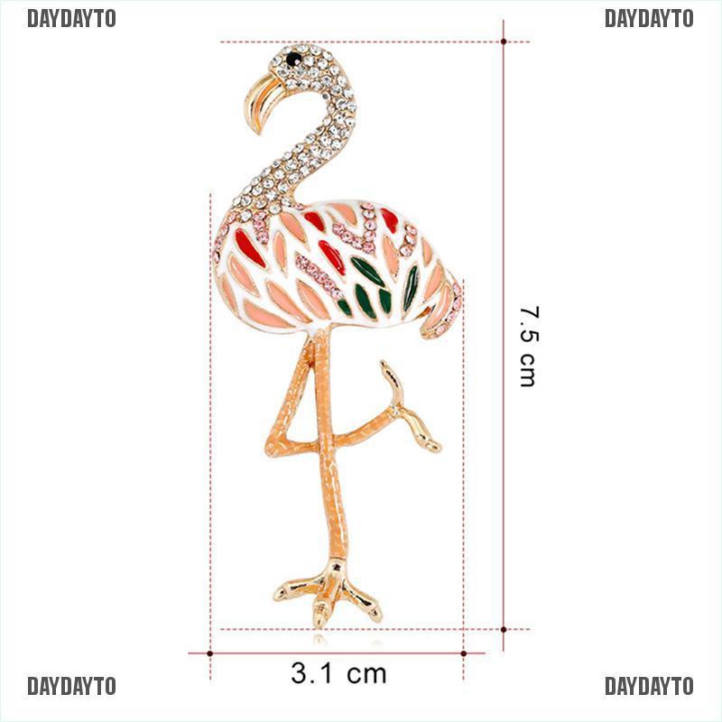 Ghim Cài Áo Hình Chim Hồng Hạc Đính Đá Thời Trang