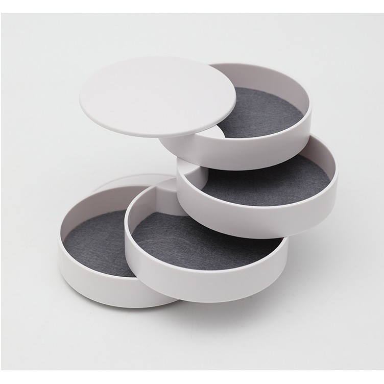 Hộp đựng trang sức bông tai ĐỦ MÀU 4 tầng xoay 360