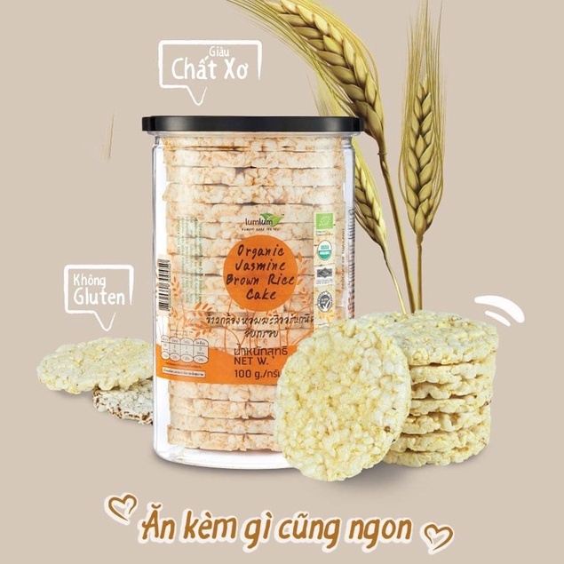 (HSD T10/2023) Bánh gạo lứt cho bé 4 vị hữu cơ Lumlum 100g
