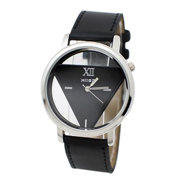 Đồng hồ nam Wilon dây da mặt tam giác