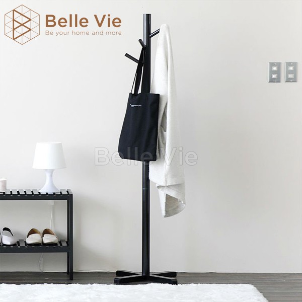 Cây Treo Quần Áo Đứng Gỗ Thông BELLEVIE Móc Quần Áo Gỗ Phong Cách Hàn Quốc KT 150cm x 45cm x 45cm