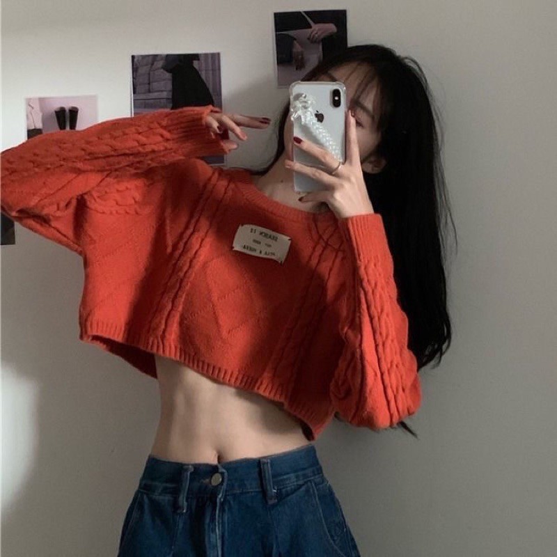 Áo len croptop