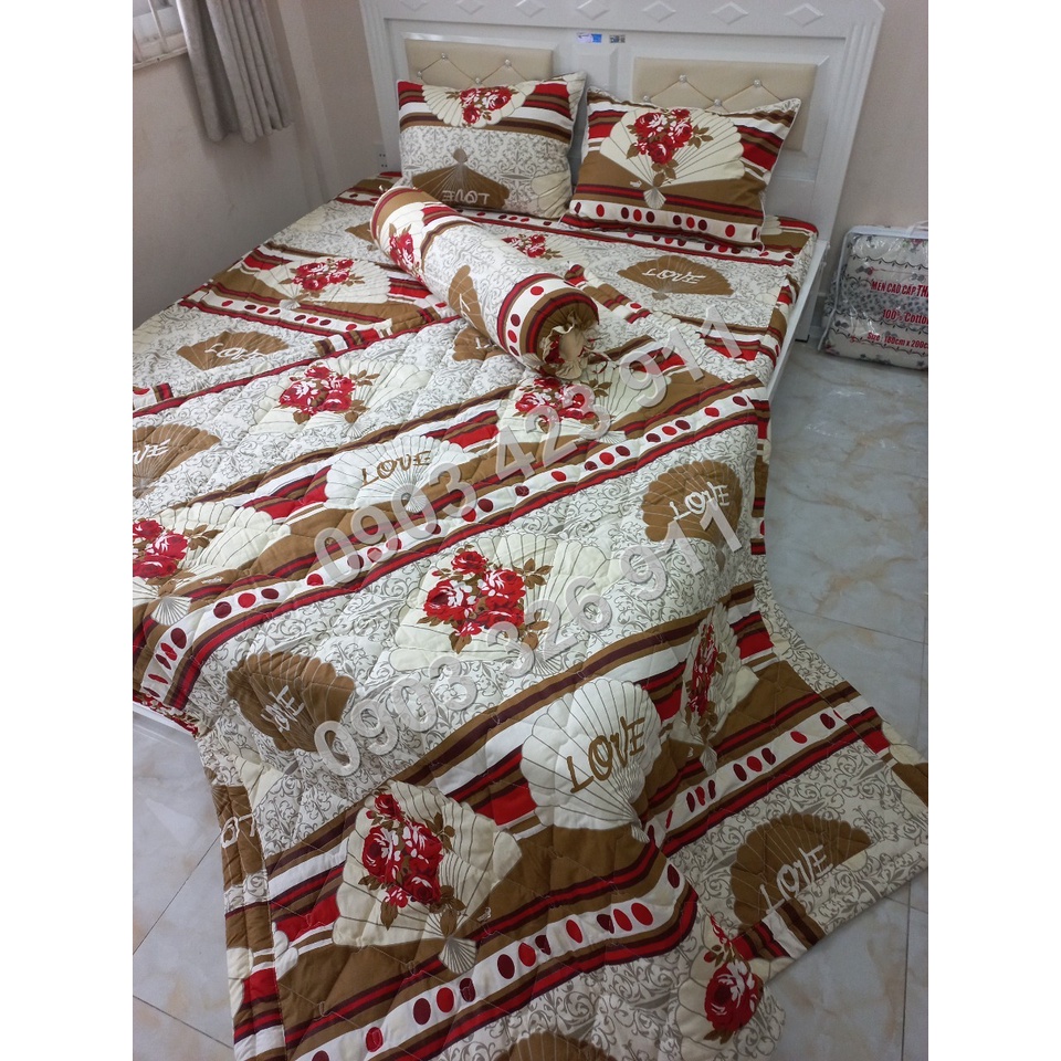 Bộ Drap Cotton 1m6 THẮNG LỢI {chuẩn logo cty} chat để chọn màu