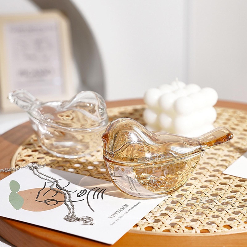 Hộp Đựng Trang Sức Bằng Kính Hình Chú Chim Dễ Thương Tiện Dụng Cho Gia Đình