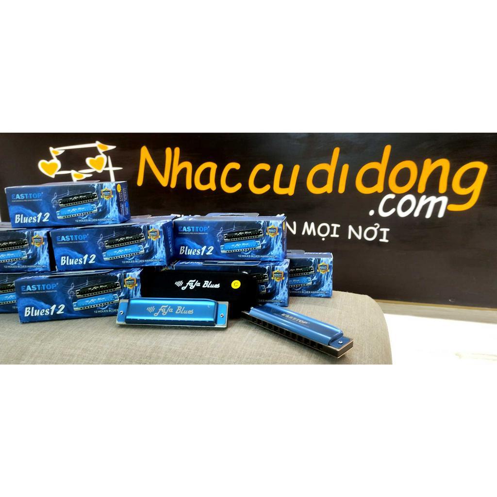 Kèn Harmonica Diatonic Cao Cấp Easttop 12 Lỗ Fala Blues COMB NHÔM Đủ Tone 24 Notes Clip Thực Tế