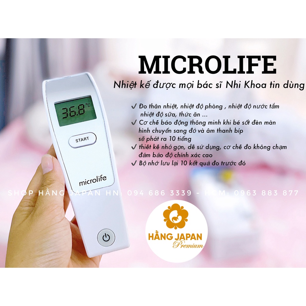 Nhiệt kế điện tử hồng ngoại do trán Microlife FR1MF1 hàng chính hãng