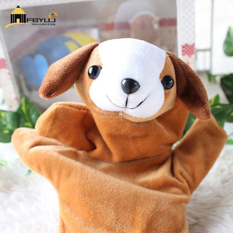 FBYUJ-tiktok 2 Pcs Baby Child Zoo Farm Animal Hand Glove Puppet Finger Sack Plush Toys Children Gifts