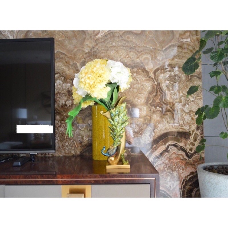 Bình cắm lông công phong thuỷ, bình hoa con công cắm lông công và hoa khô cắm ban thần tài thu hút tài lộc