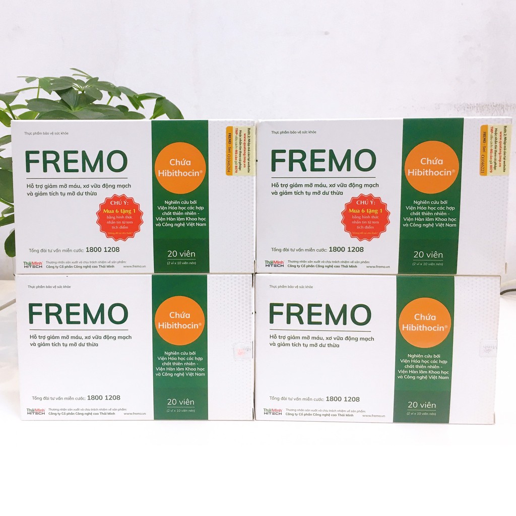 [Quầy Thuốc Bảo Lâm] - FREMO – Hỗ trợ hạ mỡ máu, gan nhiễm mỡ, giảm cholesterol (20 viên) - [Hàng Chính Hãng]