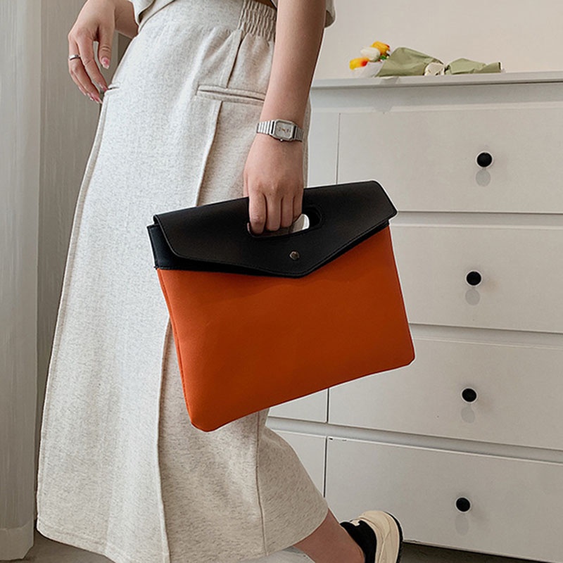 Túi xách tote IELGY cỡ lớn màu sắc tương phản thiết kế thời trang dành cho nữ