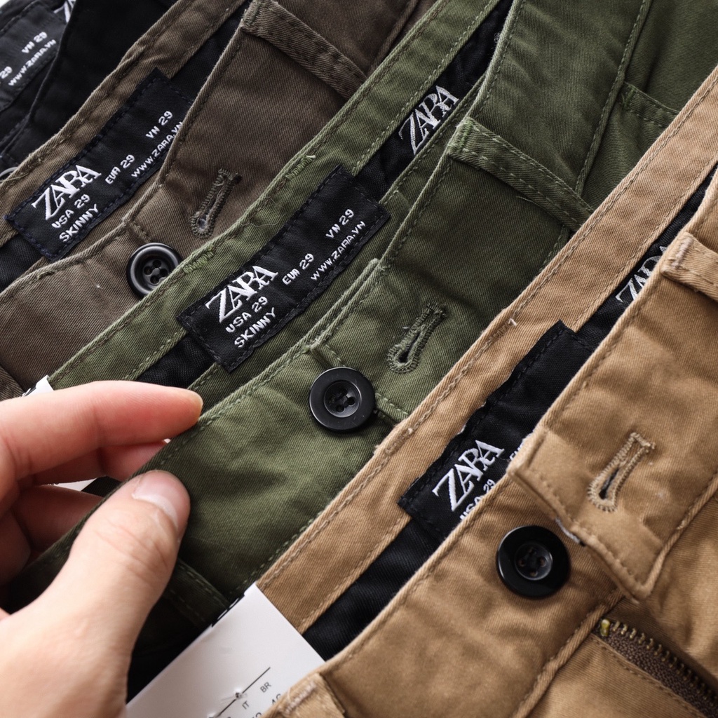 Quần kaki nam dài Zara 6 màu mẫu mới tag đen form slim fit | LA STORE MENSWEAR