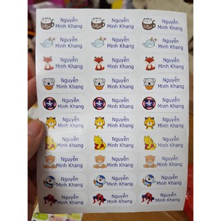 Set 120 sticker in tên bé
