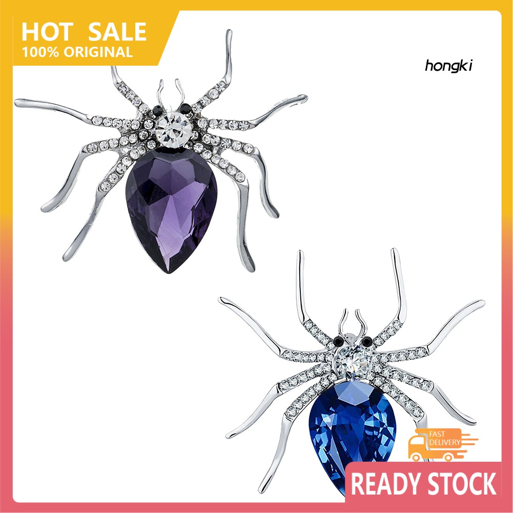 Ghim Cài Áo Hình Nhện Đính Đá Nhân Tạo Thời Trang Cho Nữ