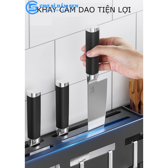 Kệ treo đồ nhà bếp đa năng, giá gác dao dán tường có móc treo tiện dụng G392-KeDaoSat
