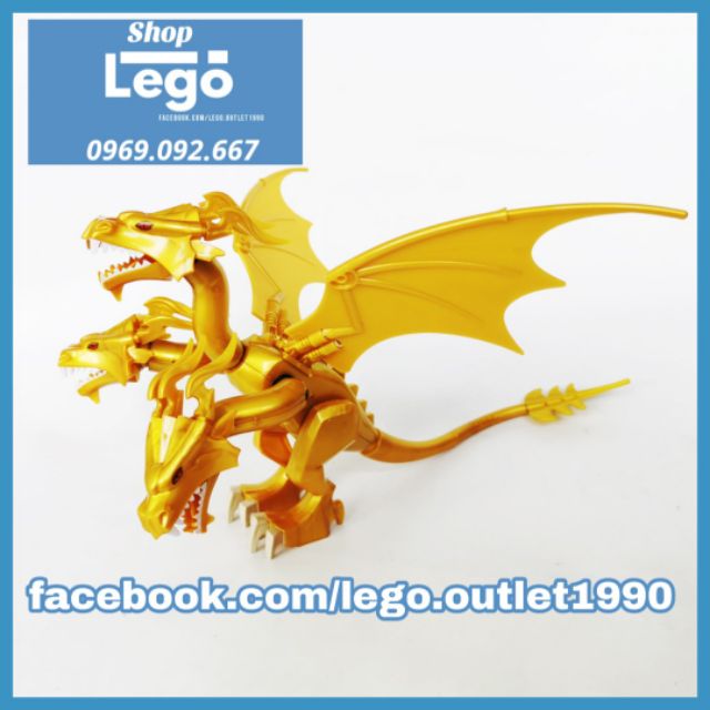 [26 cm] Xếp hình King Ghidorah, quái vật ngoài không gian Godzilla: King Of The Monsters Lego Minifigures PRCK GXL050