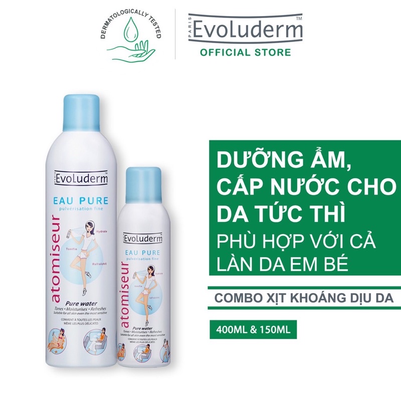 Xịt khoáng Evoluderm 150ml - 400ml