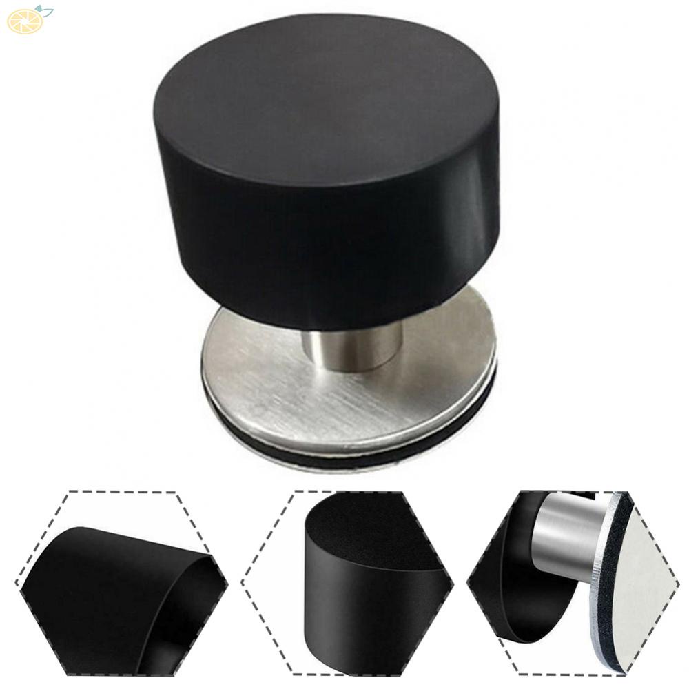 【VARSTR】Door Stop Non Punch Stainless Steel Versatility 4.5*4cm Black Rubber Side Tables