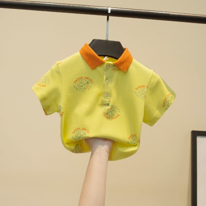 Áo Thun polo Cotton Tay Ngắn Phong Cách Hàn Quốc Cho Bé Trai