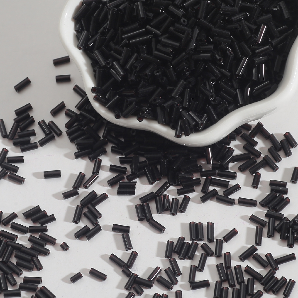 Bộ 300 hạt ống thủy tinh 19 màu dùng làm đồ trang sức thủ công 2x7mm