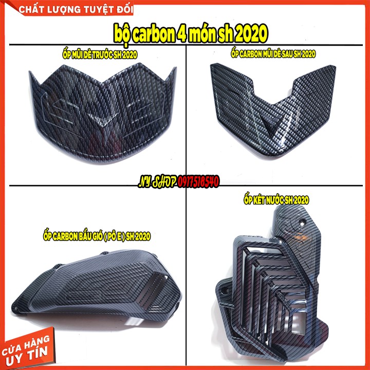 COMBO 4 MÓN ỐP CARBON GẮN SH 2020 - SH 2021 - SH 2022