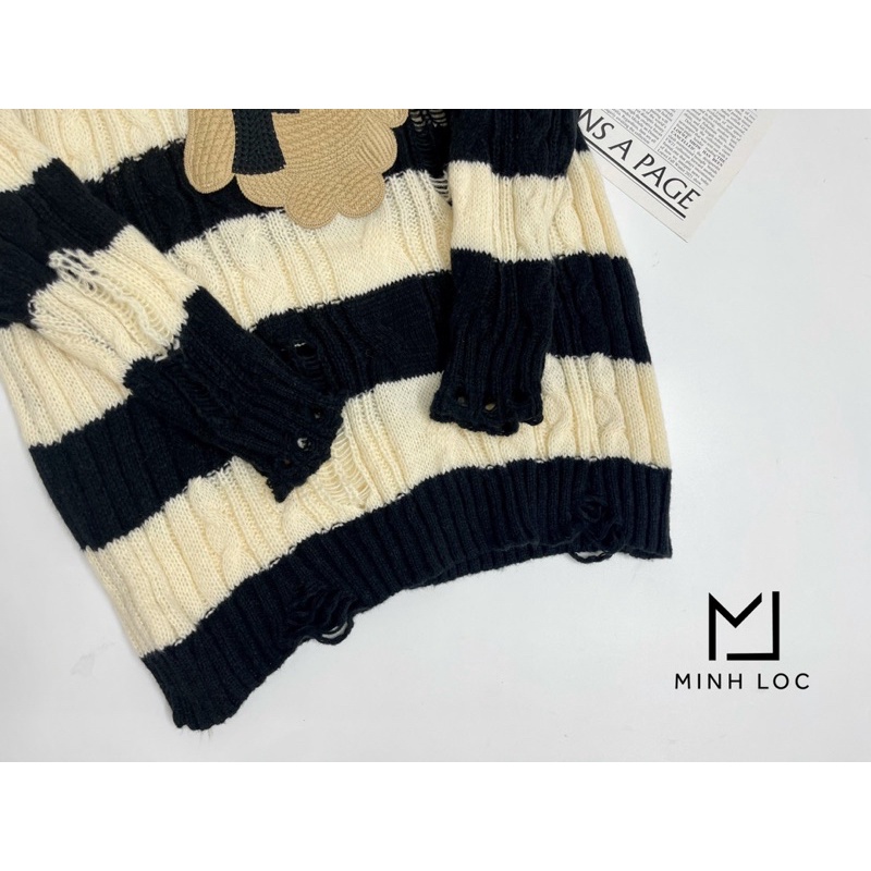 Áo Gấu Len Rách Hot Hit