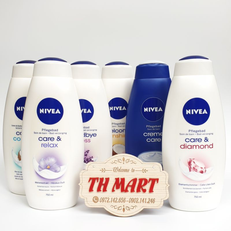 Sữa Tắm Dưỡng Da Mềm Mịn Trắng Sáng NIVEA Lưu Hương Của Đức 750ml