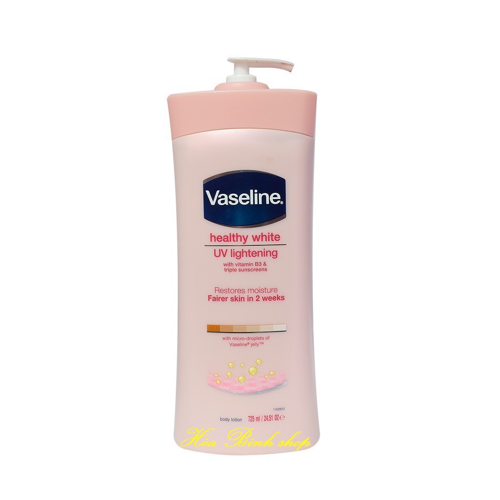 Sữa dưỡng thể sáng da và cân bằng độ ẩm Vaseline Healthy White UV Lightening Restore Moisture Body Lotion 725ml