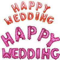Bộ bóng chữ happy wedding
