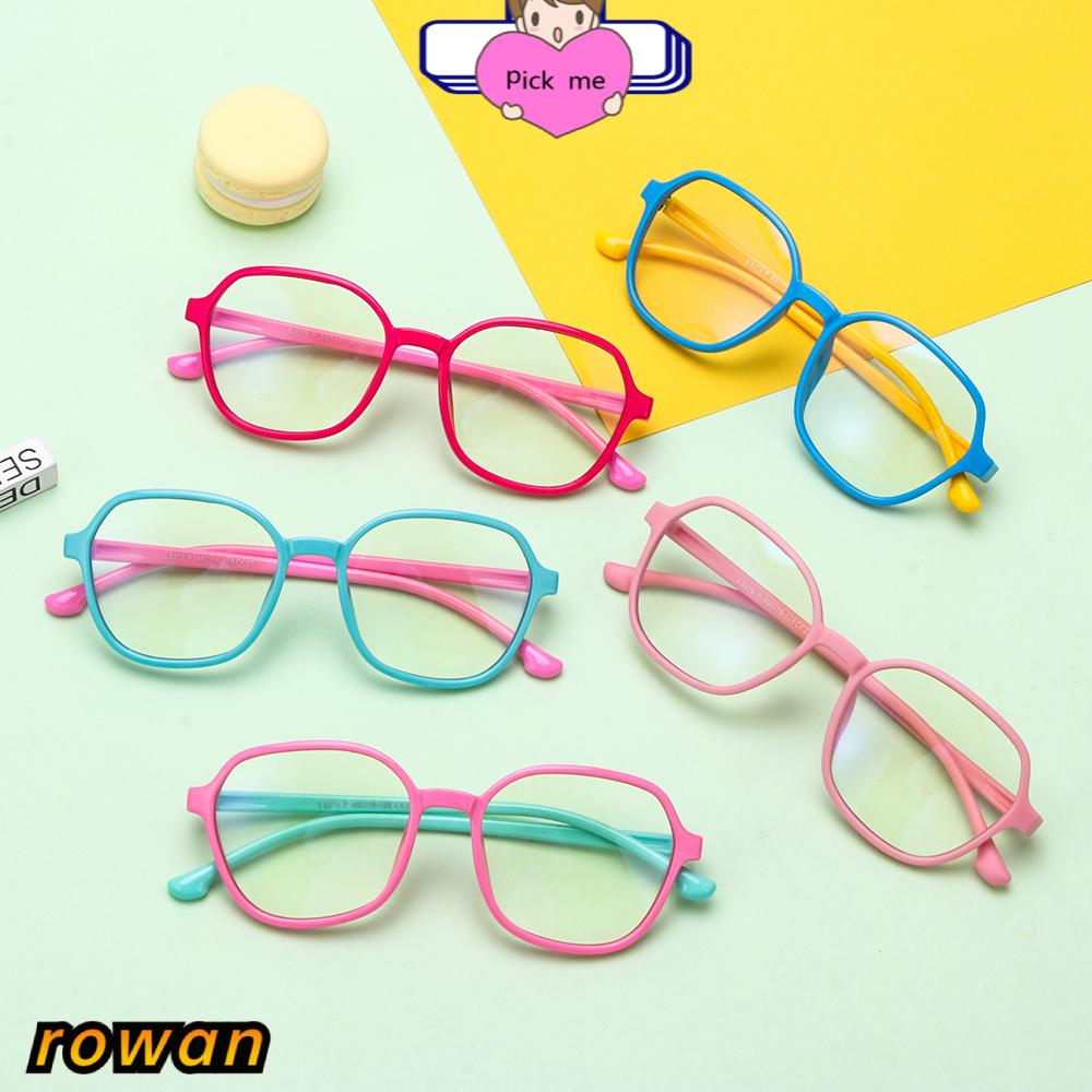 ROW Age 3-10 Blue Light Blocking Glasses Soft TV Phone Glasses Blue Light Glasses for Kids Anti-eyestrain Silicone Frame UV400...
