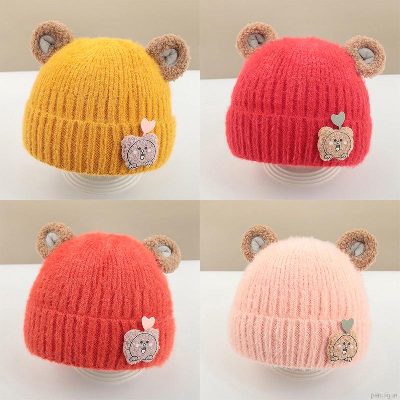 Mũ len cotton mềm co giãn giữ ấm cho bé