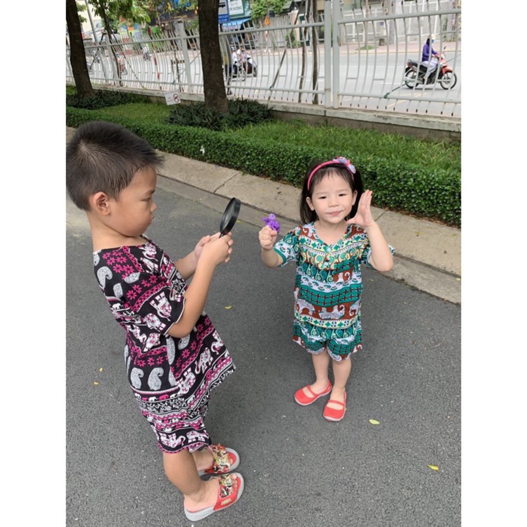 Thời trang hè - Bộ tole đùi thổ cẩm cho bé trai bé gái 12-35kg Luôn luôn rẻ.