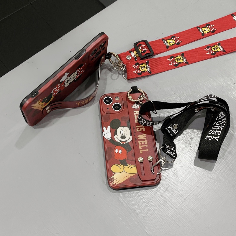 Ốp Điện Thoại IMD Hình Chuột Dễ Thương Có Dây Đeo Cổ Cho iPhone 14 13 12 11 Pro Max Plus