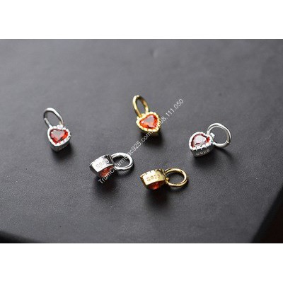 Charm bạc s925 trái tim đỏ CH127