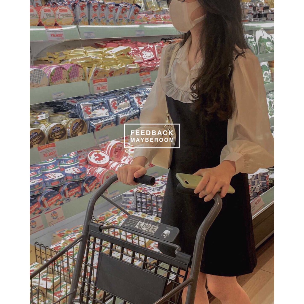 Đầm dáng xoè màu đen suông - Morela dress Mayberoom