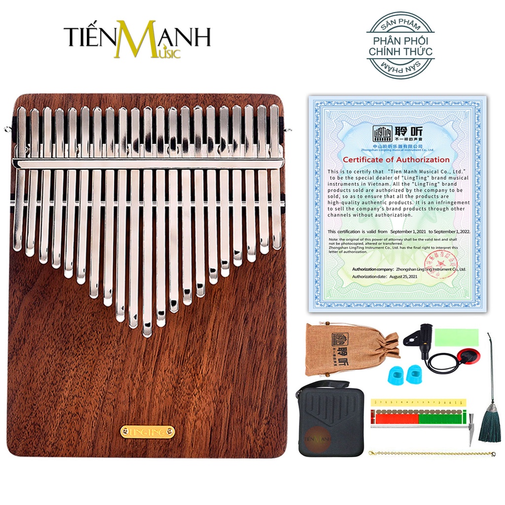 Đàn Kalimba LingTing 21 Phím LT-K21W (Gỗ Walnut Thính Vũ) - Full Phụ kiện