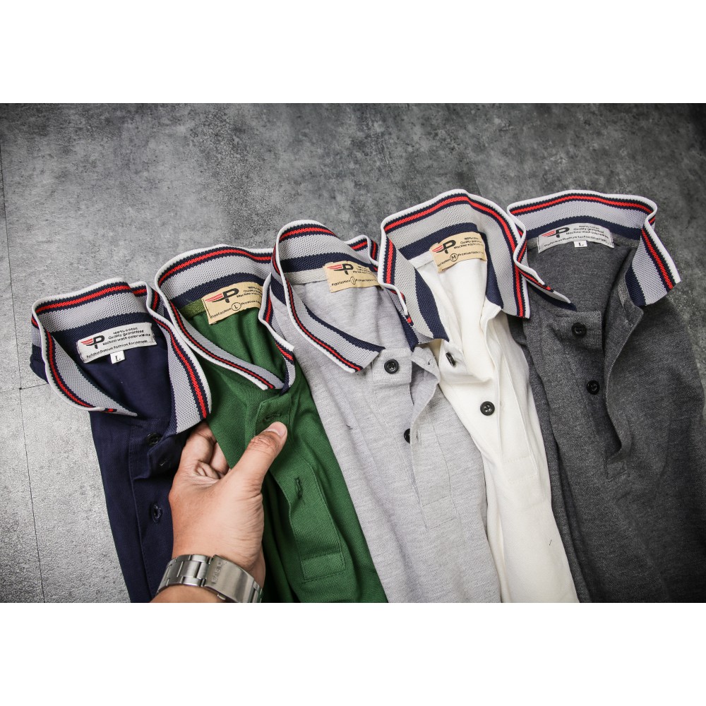 Áo phông polo nam cổ phối độc đáo AHT06 thời trang đẹp PigoFashion chọn size và màu | BigBuy360 - bigbuy360.vn