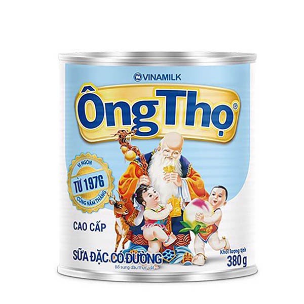 [ Date T3/24 ]Sữa đặc có đường Ông Thọ Trắng nhãn xanh lon 380g