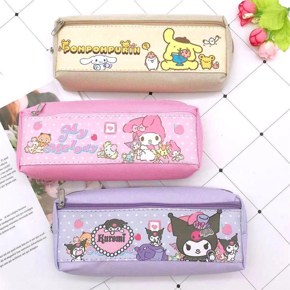Túi Đựng Bút Hai Ngăn Họa Tiết Cún Và Mèo AUGUSTINA Kuromi Purin Kitty Dễ Thương