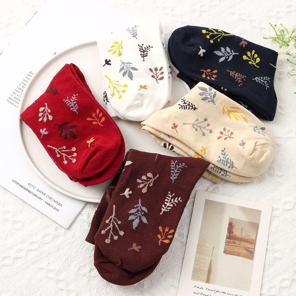 HS Vớ Cotton Không Đường May In Họa Tiết Phong Cách Nhật Bản