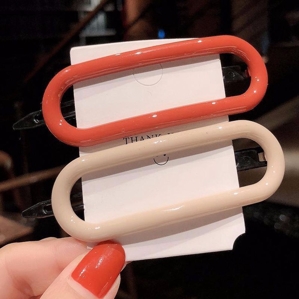 Kẹp Tóc Mỏ Vịt Hình Oval Bằng Nhựa Resin Màu Kẹo Ngọt Ngào Dễ Thương Cho Nữ