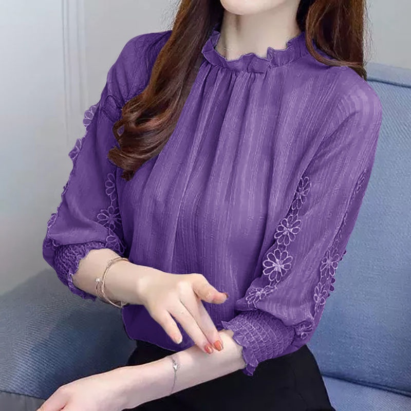 Áo Nữ Tay Lửng Phối Ren Phong Cách Thời Trang Phương Tây