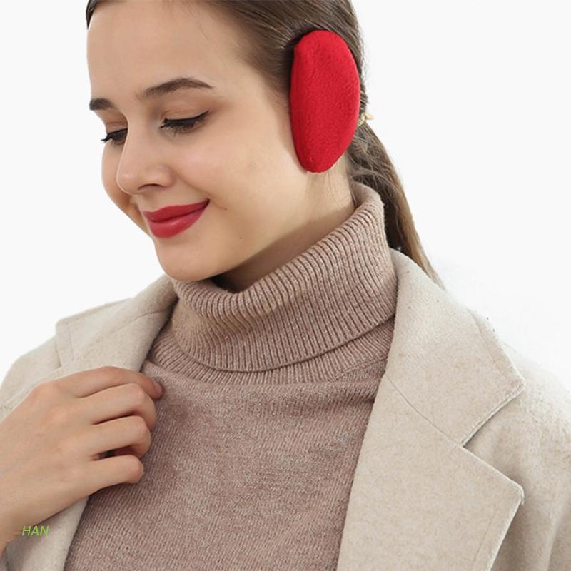 Set 2 miếng bịt tai giữ ấm vào mùa đông làm từ lông cừu giả mềm mại nhỏ gọn thoải mái cho cả nam và nữ