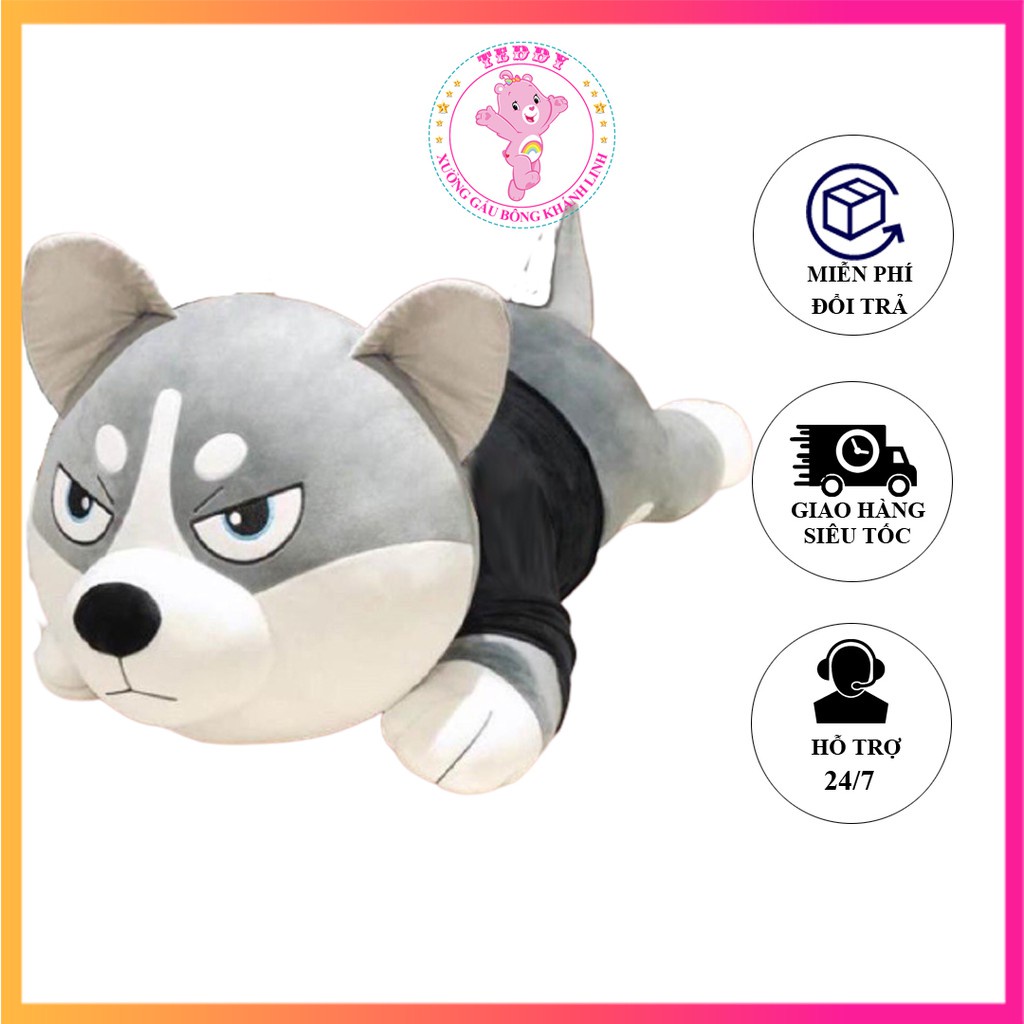 Gấu Bông Chó Husky Siêu To Khổng Lồ Size 1M2 Hàng Xuất Dư Siêu Thị Cao Cấp