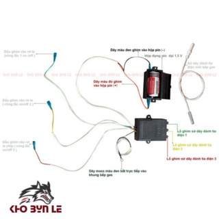 Combo Ic đánh lửa bếp ga 3 lò-ic bếp ga âm 3 bếp - pin 3v + hộp đựng pin