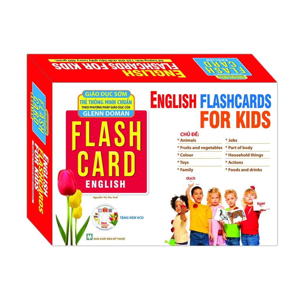Sách - English Flashcards for kids (Bộ thẻ Tiếng Anh)- Dạy Trẻ Theo Phương Pháp Glenn Doman Kèm Quà tặng